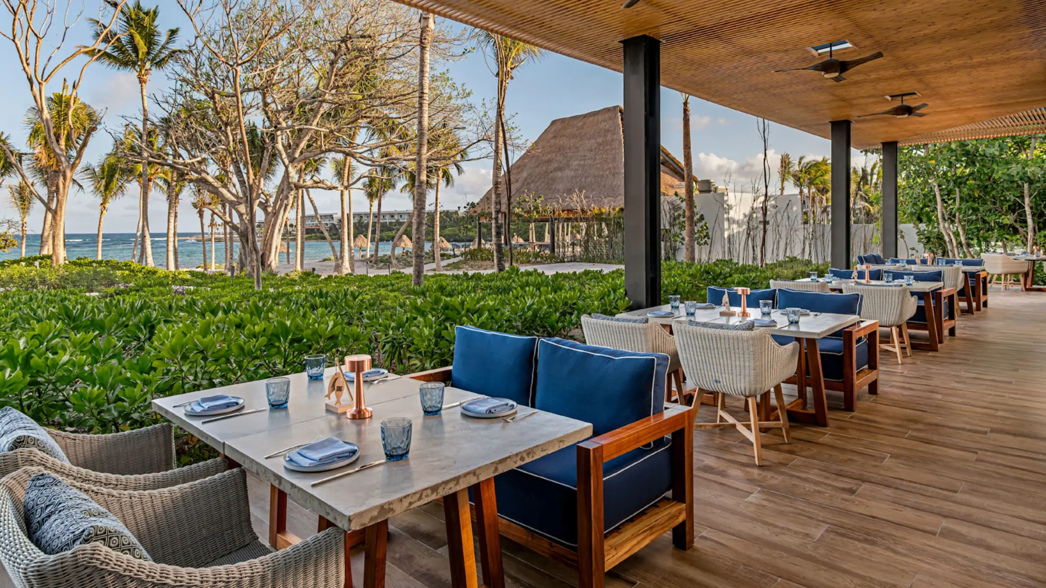oceanfront restaurant at Conrad Tulum