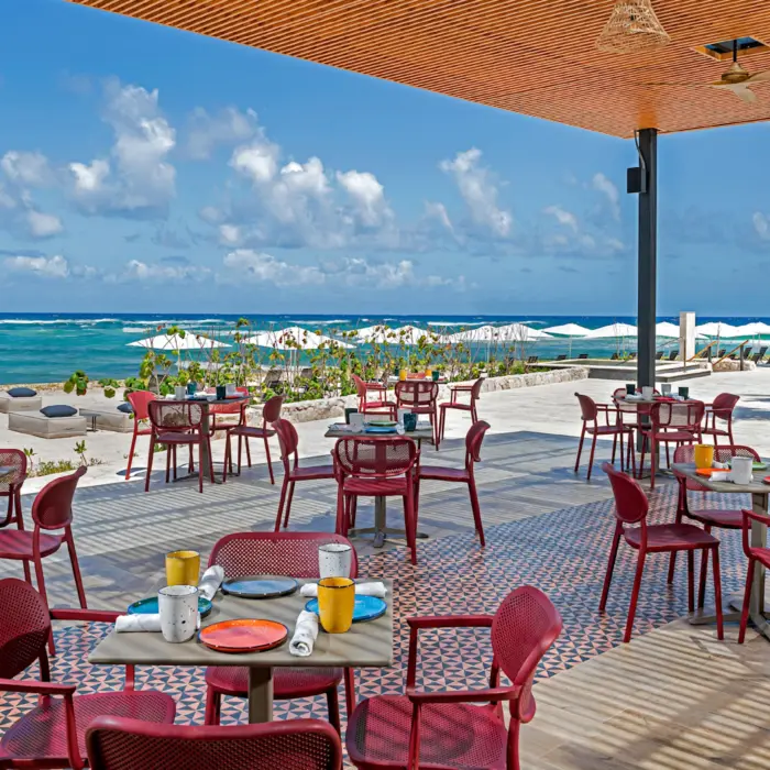 oceanfront restaurant at Conrad Tulum