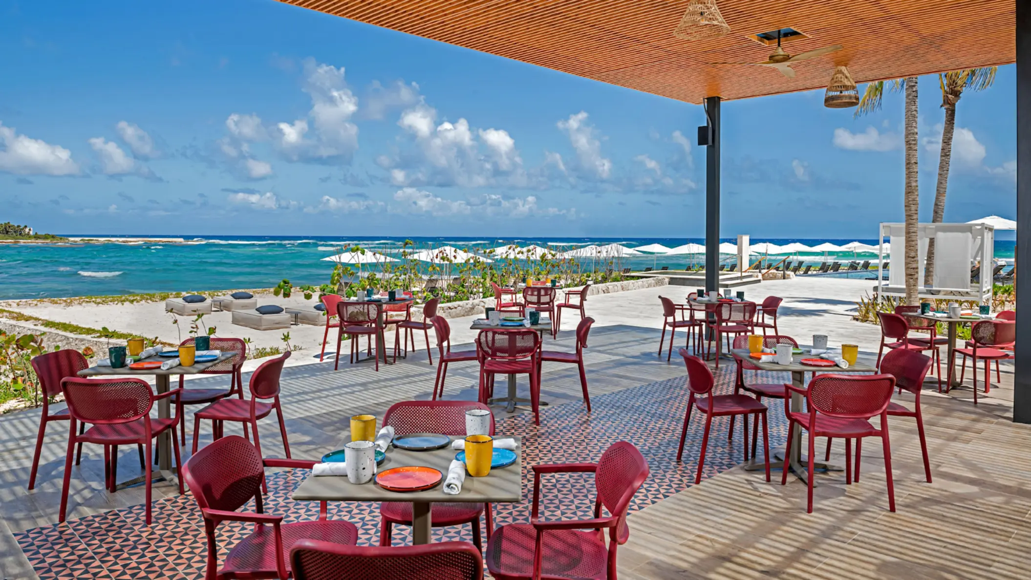 oceanfront restaurant at Conrad Tulum