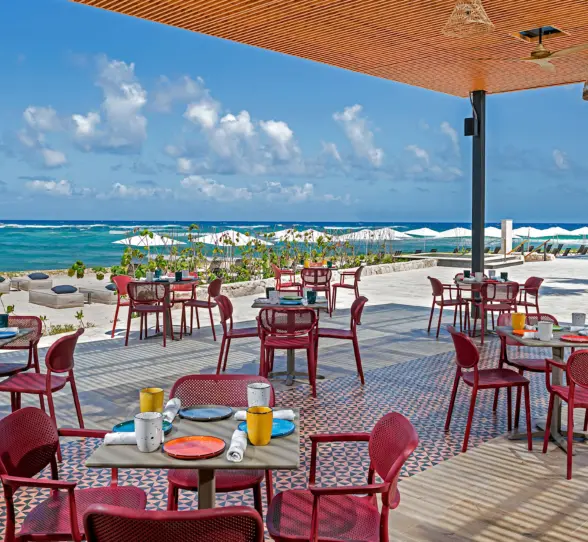 oceanfront restaurant at Conrad Tulum