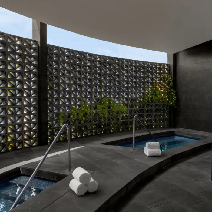 plunge pools at the spa at Conrad Tulum