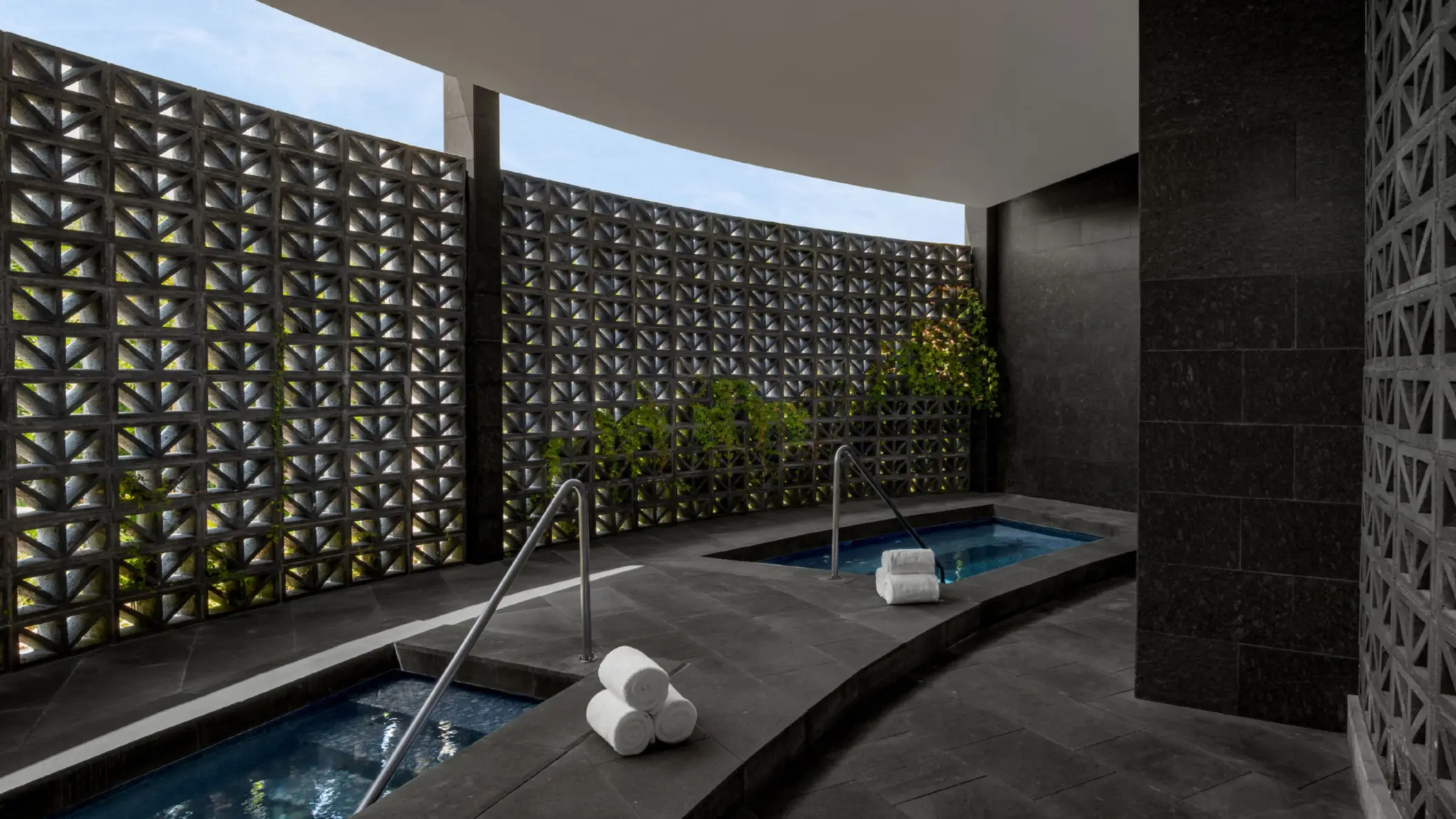 plunge pools at the spa at Conrad Tulum