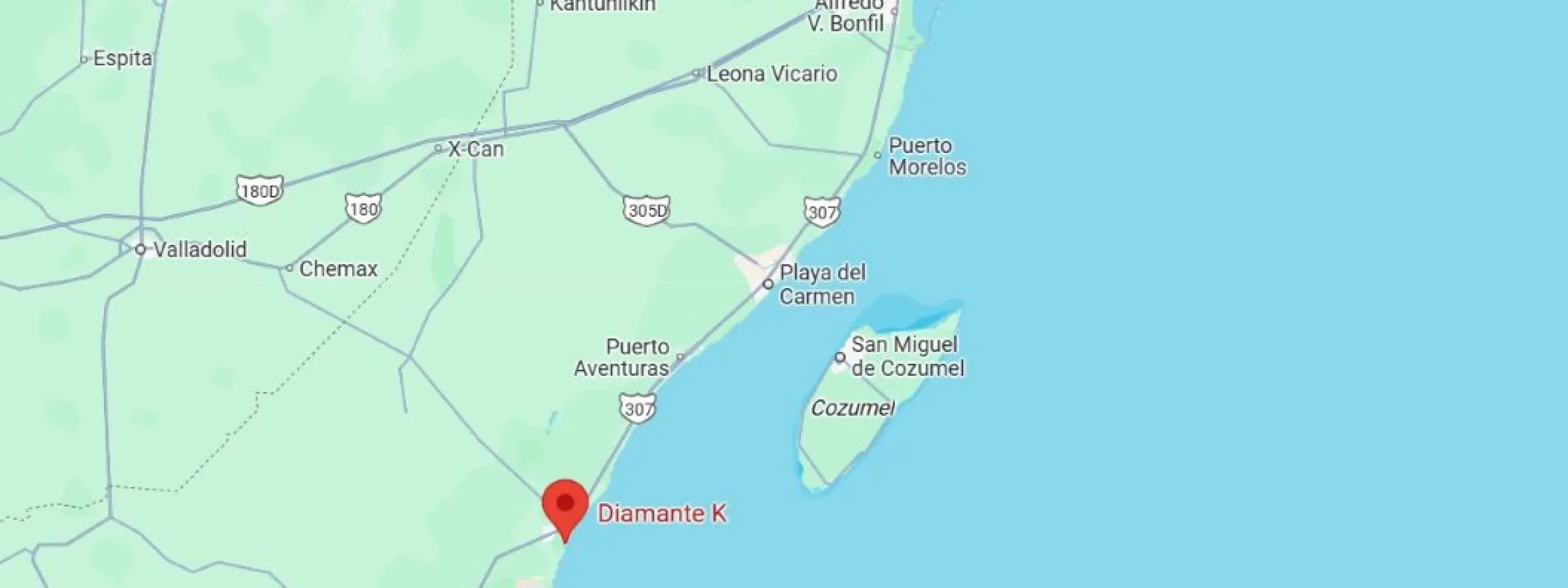 map showing location of Diamante K in Mexico