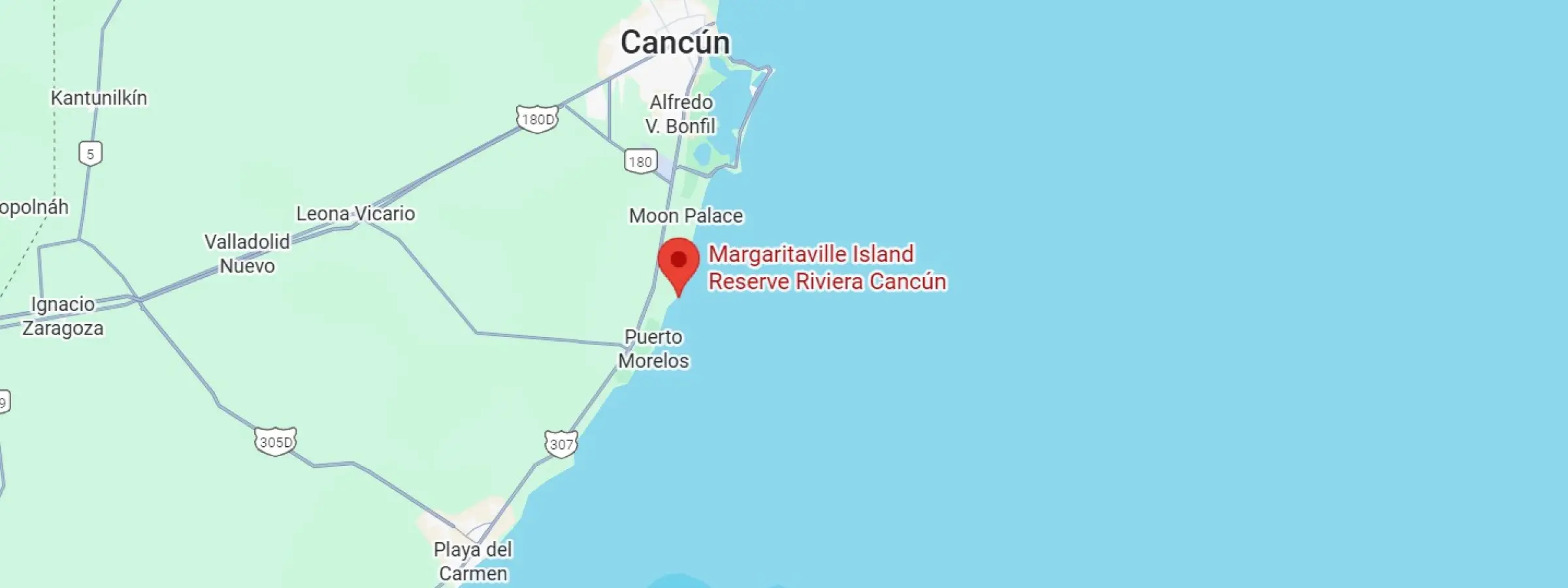 map showing location of margaritaville island reserve riviera cancun