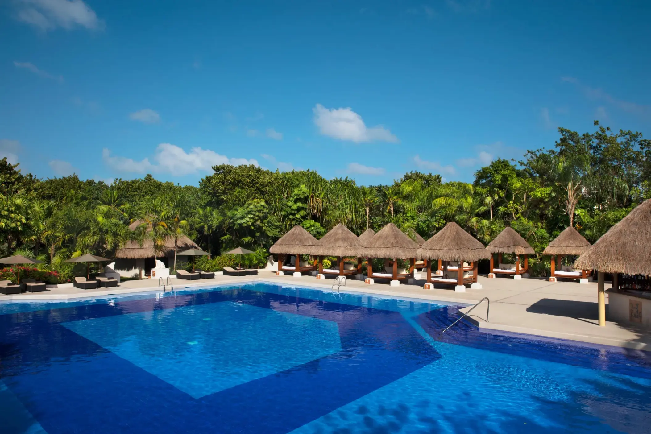 Serene adults-only pool at Dreams Sapphire Resort & Spa, your private escape in paradise.