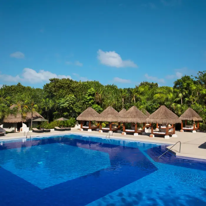 Serene adults-only pool at Dreams Sapphire Resort & Spa, your private escape in paradise.