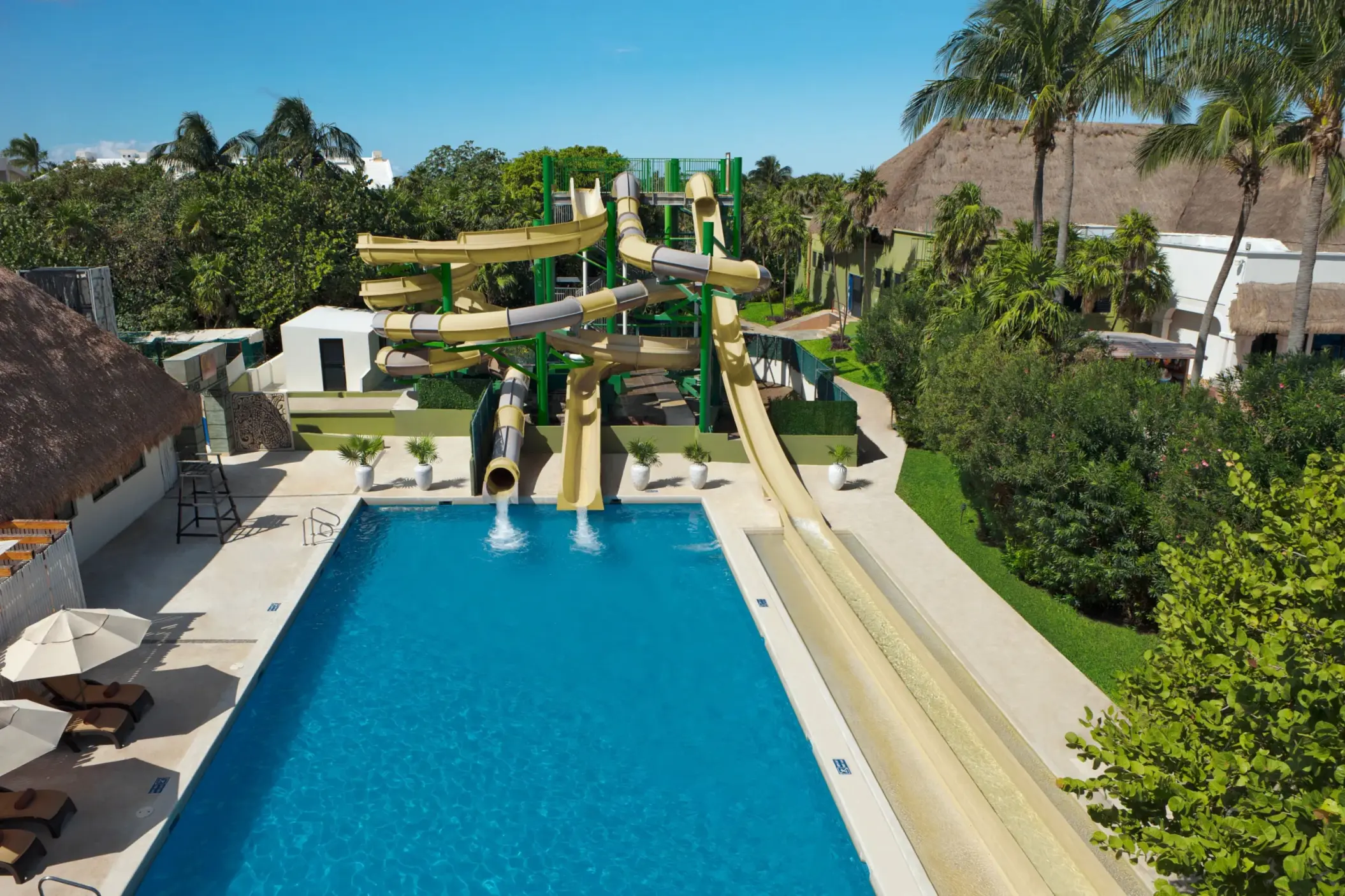 Towering waterslides and thrilling rides for all ages at Dreams Sapphire Resort & Spa