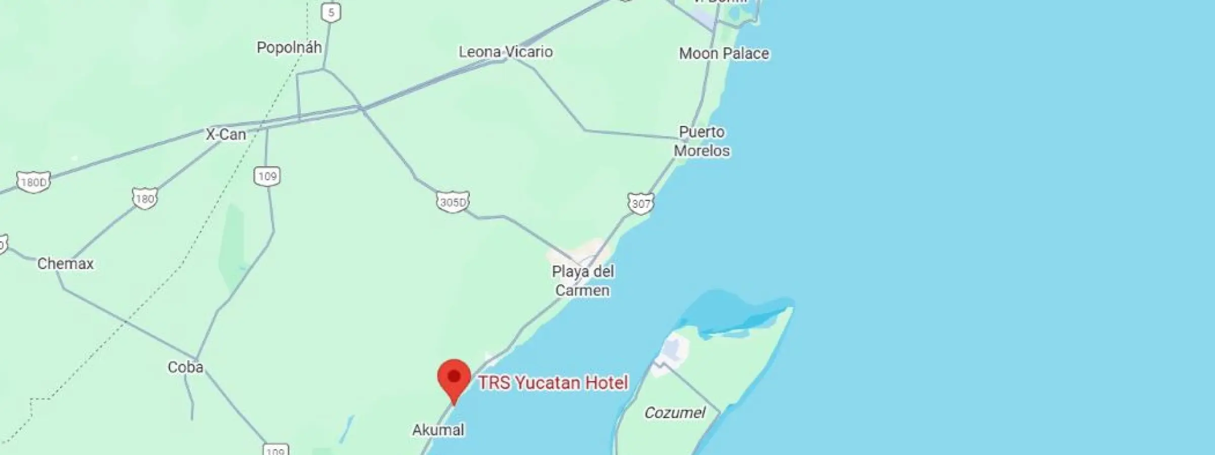 map showing location of trs yucatan in mexico