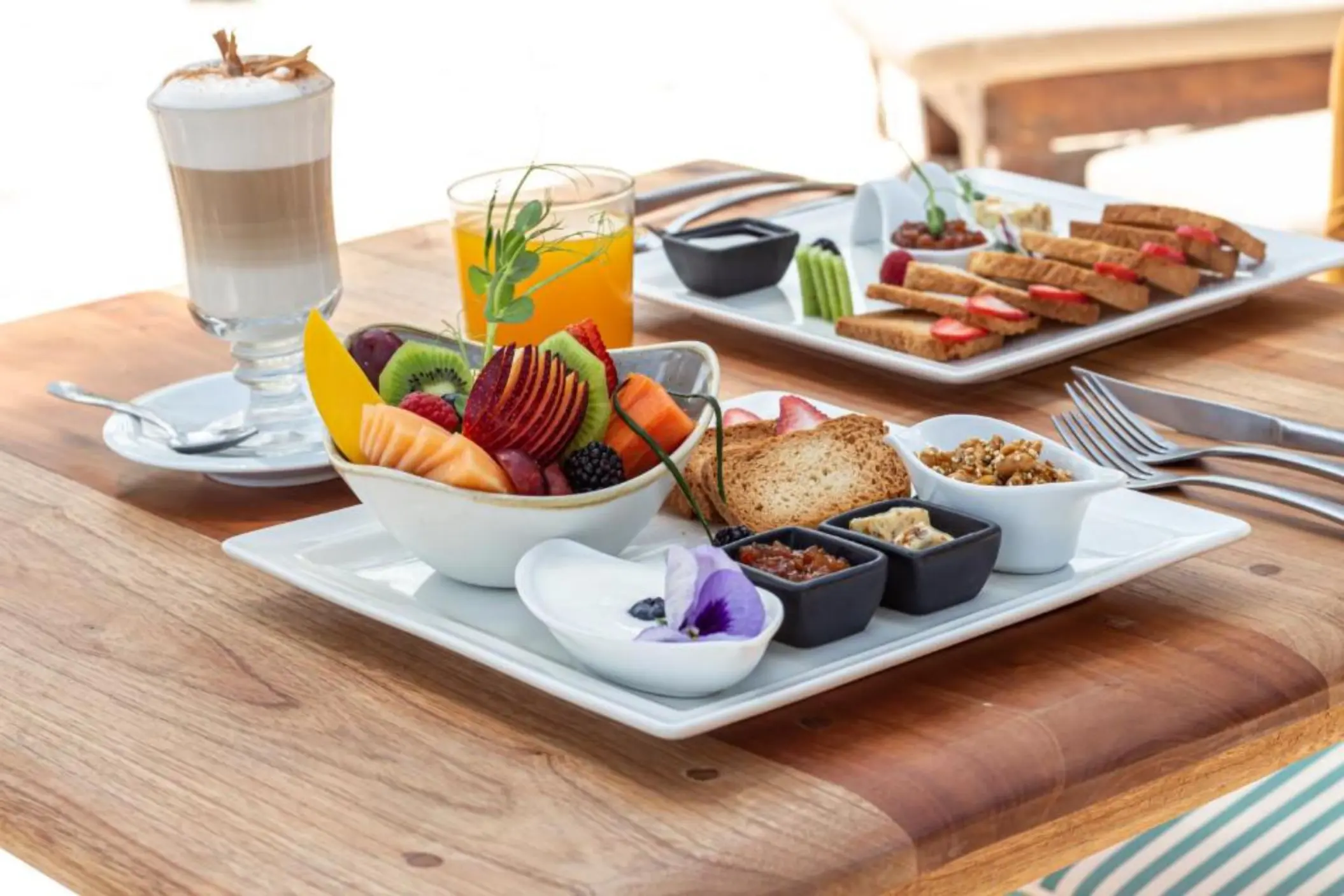 breakfast spread at dune boutique hotel tulum