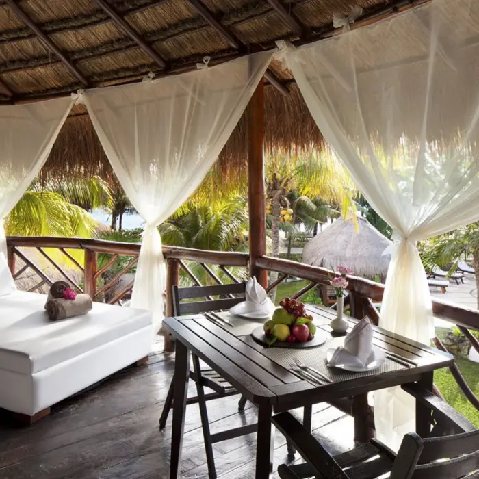 casita balcony with view of the pool at El Dorado Casitas Royale