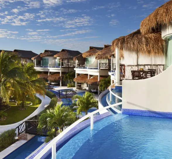 casitas with private pools and resort gardens at El Dorado Casitas Royale