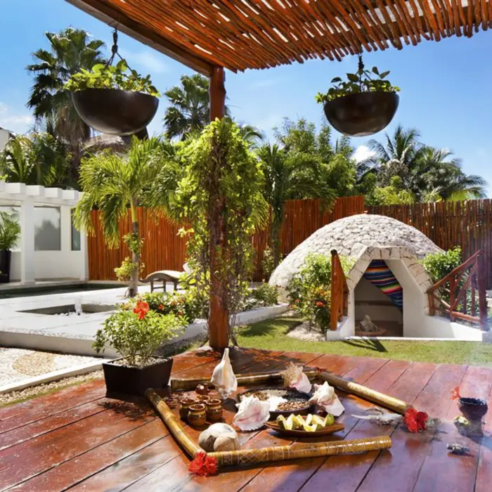 temazcal ceremony area at El Dorado Casitas Royale