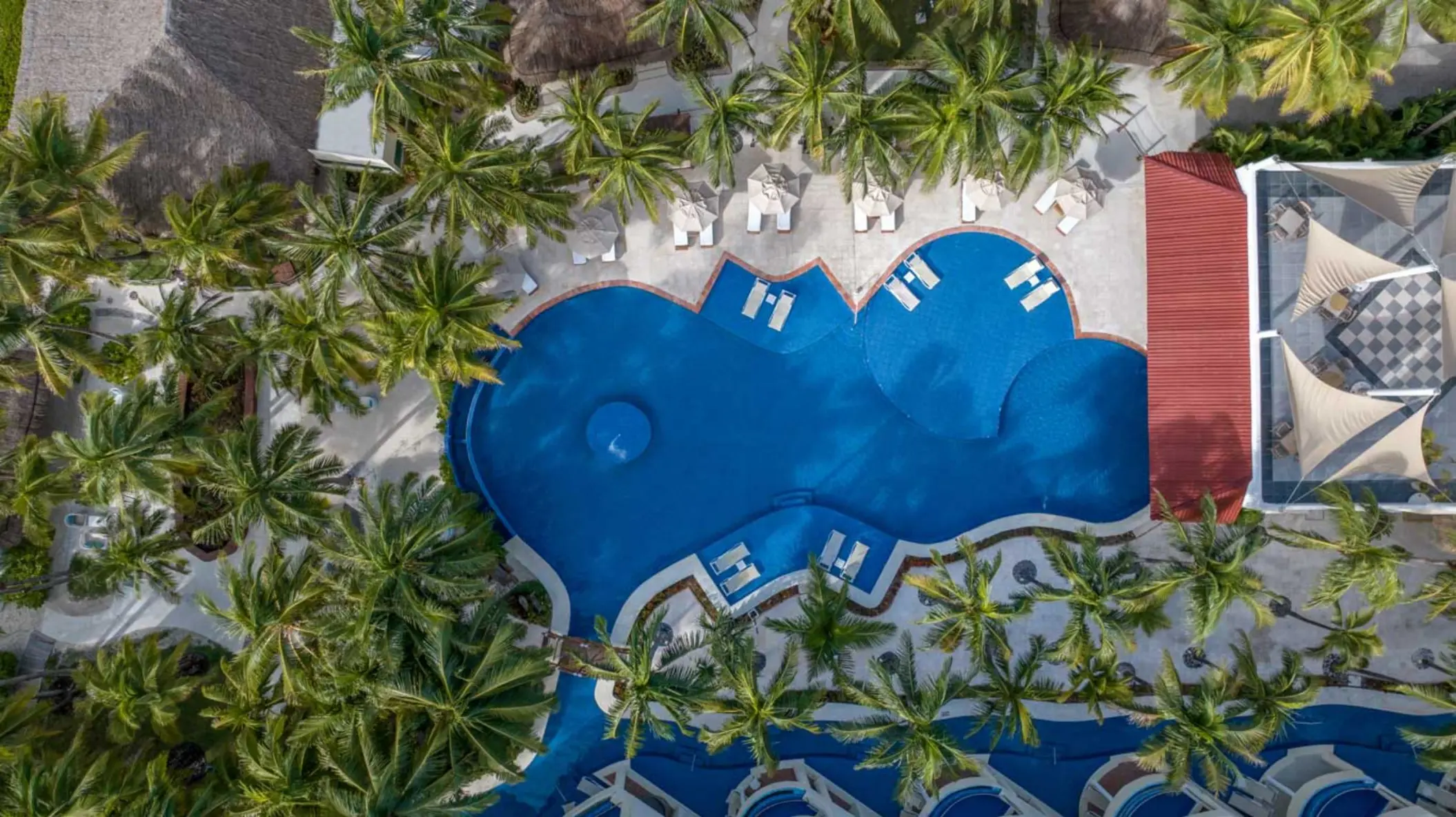 aerial view of the pool at El Dorado Maroma