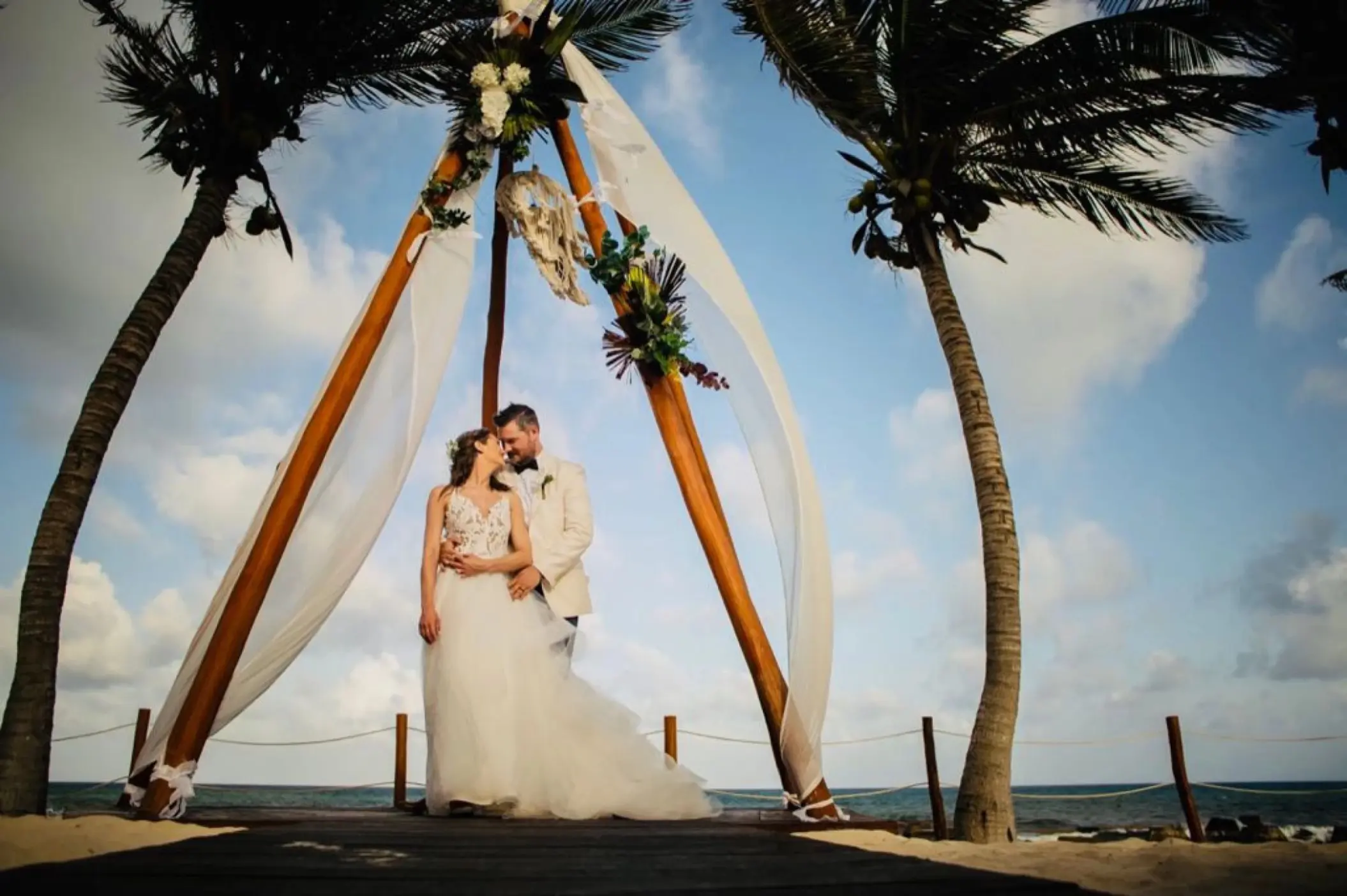 bride and groom at El Dorado Royale