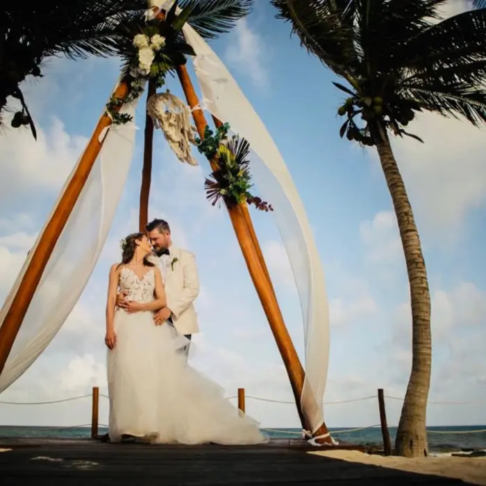 bride and groom at El Dorado Royale