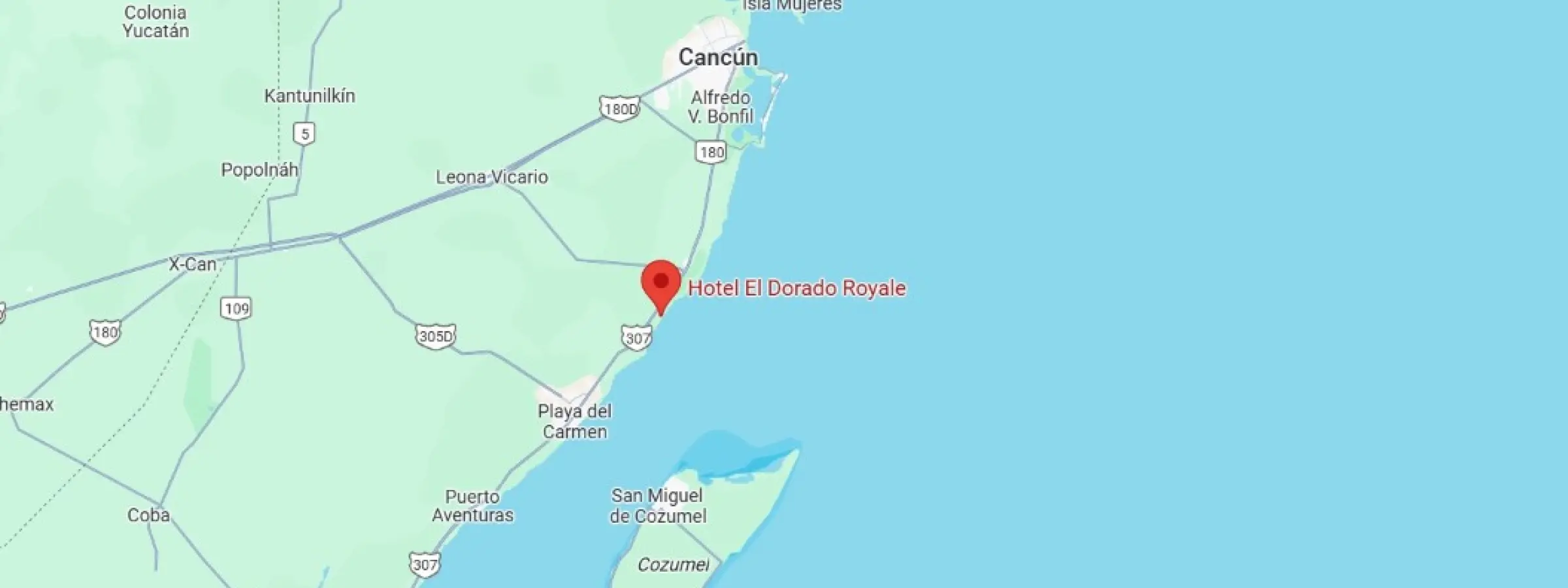 map showing location of El Dorado Royale in Mexico