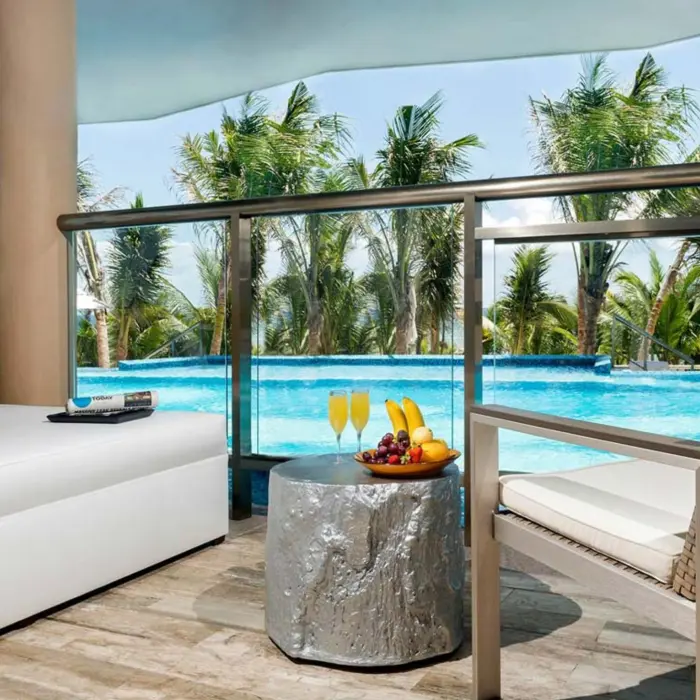 balcony of suite with swim out access at El Dorado Seaside Suites