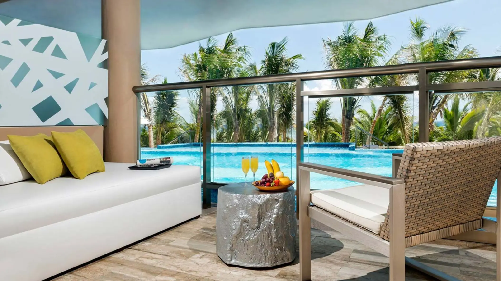 balcony of suite with swim out access at El Dorado Seaside Suites