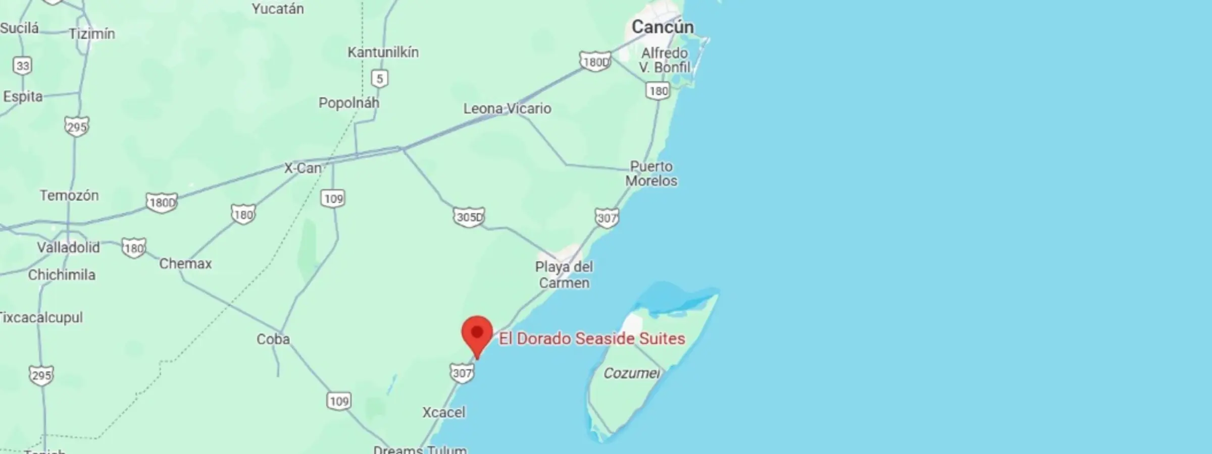 map showing location of El Dorado Seaside Suites in Mexico