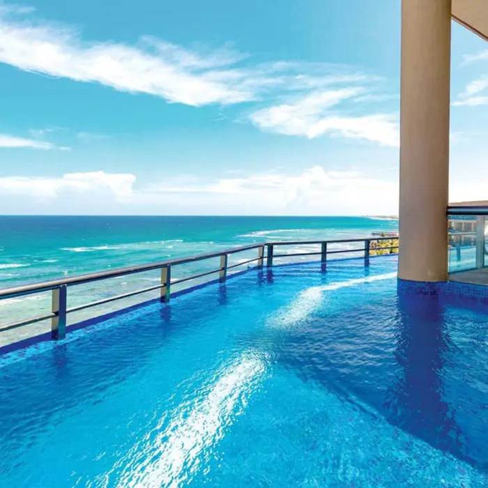 swim out pool with sea view at El Dorado Seaside Suites