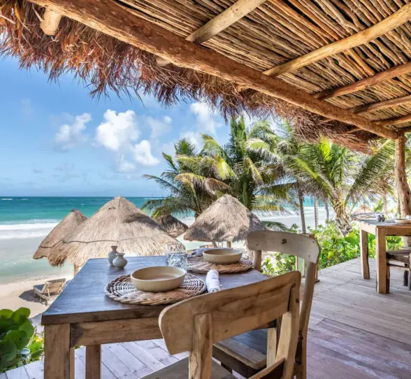 beachfront restaurant at Encantada Tulum