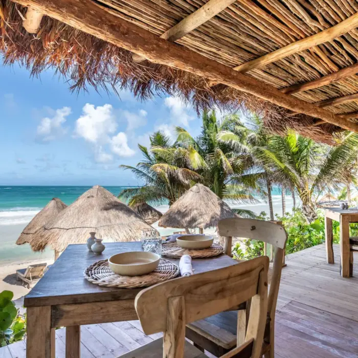 beachfront restaurant at Encantada Tulum