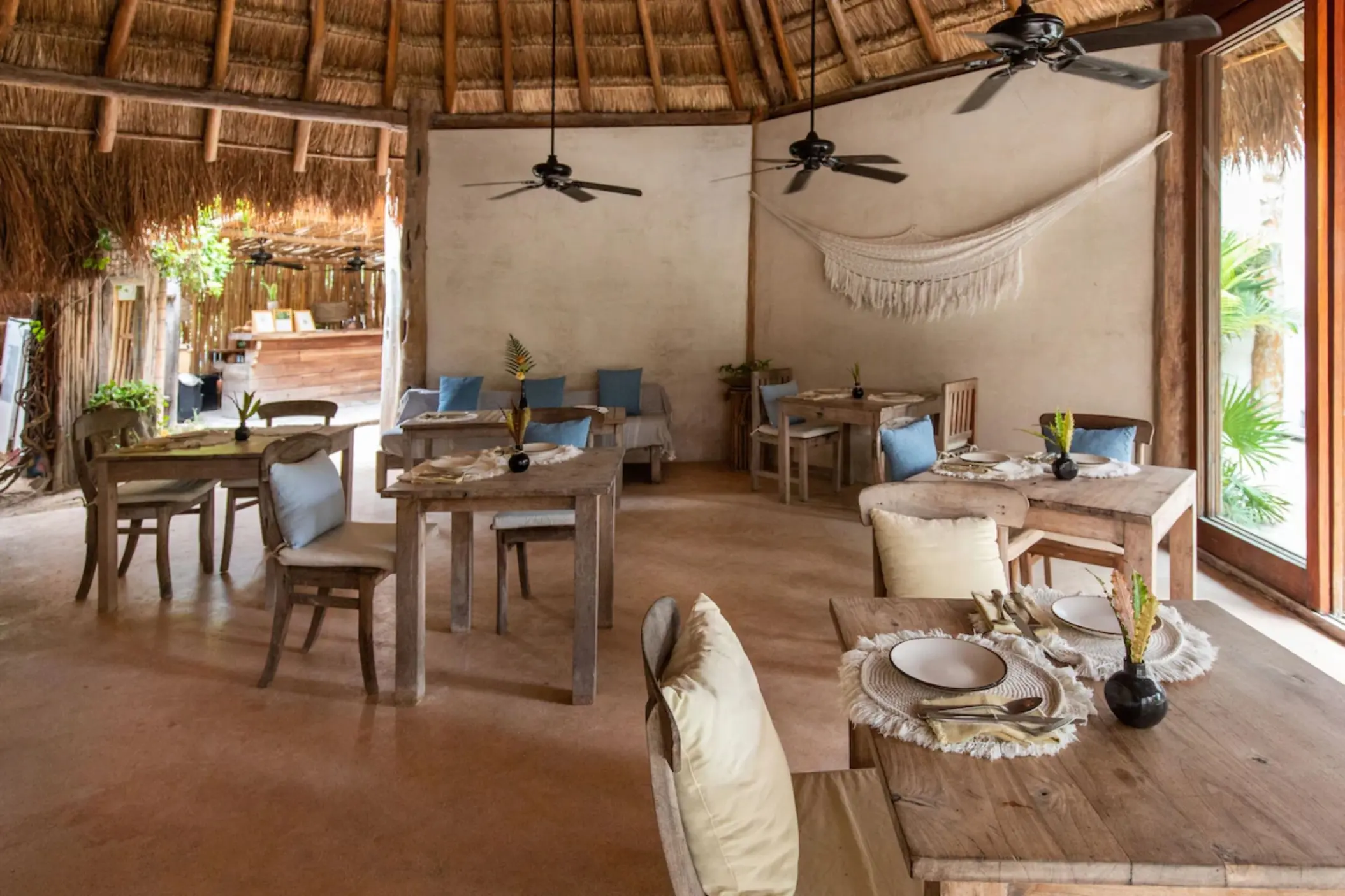 rustic Nu restaurant at Encantada Tulum