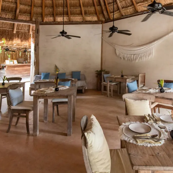 rustic Nu restaurant at Encantada Tulum