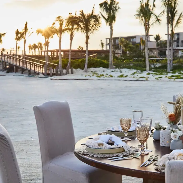 private dining experience on the beach at Etereo Riviera Maya