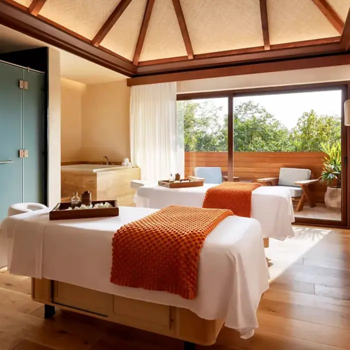 treatment room at the spa at Fairmont Heritage Place Mayakoba