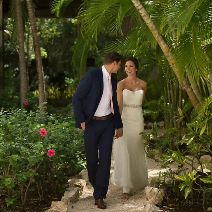 bride and groom at Fairmont Mayakoba