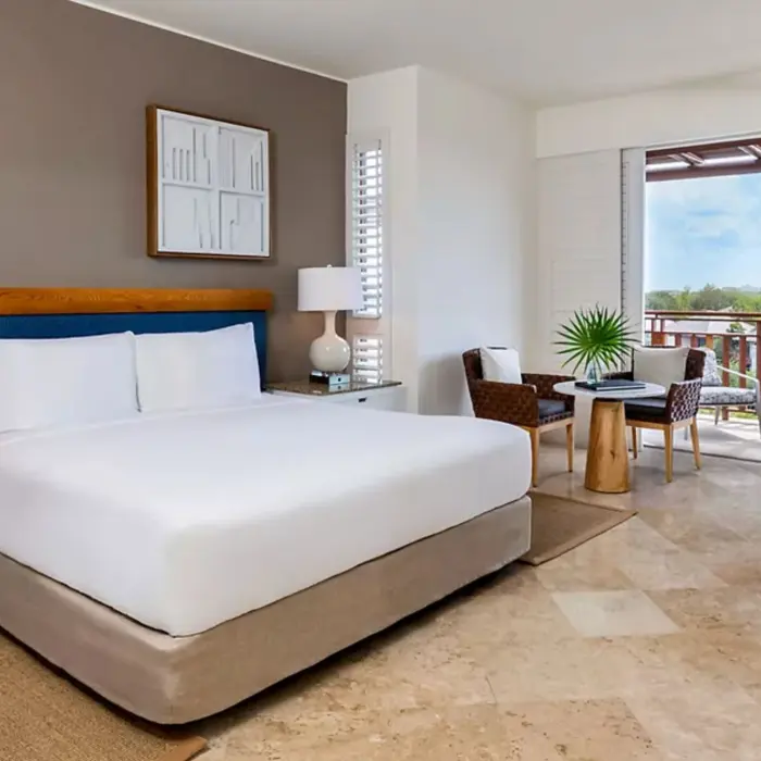 faimont king with balcony garden view at Fairmont Mayakoba