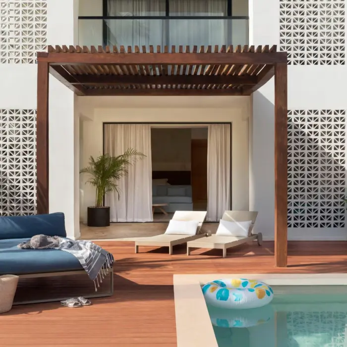 exterior of suite with private pool at finest playa mujeres
