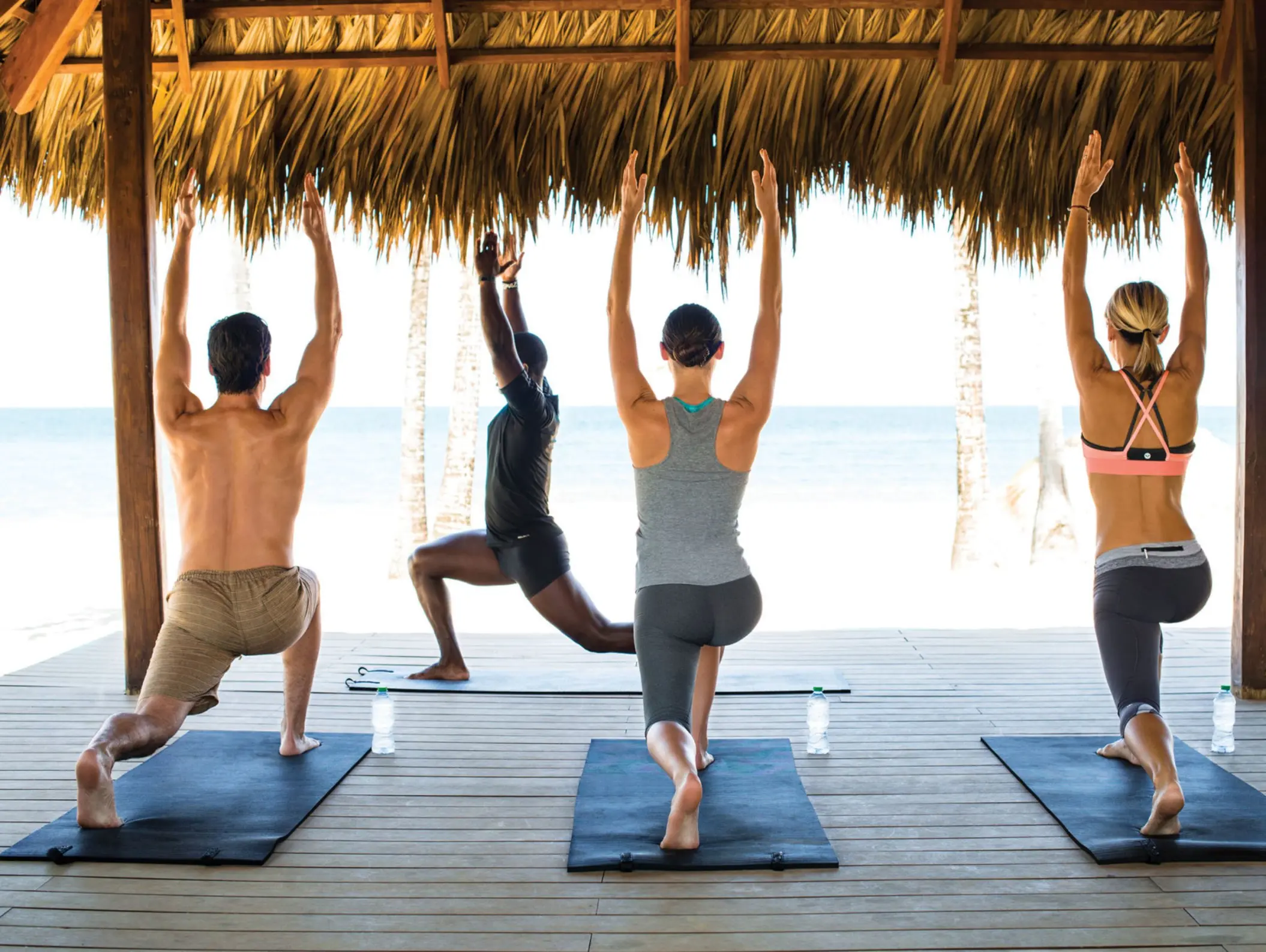 yoga on the beach at finest playa mujeres