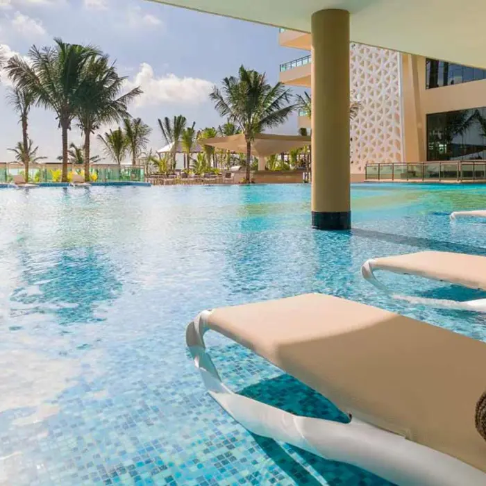 pool loungers at the swim out suites at Generations Riviera Maya Resort