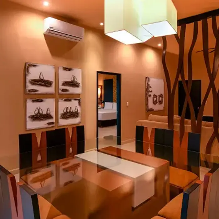 ocean front suite dining room at Generations Riviera Maya Resort