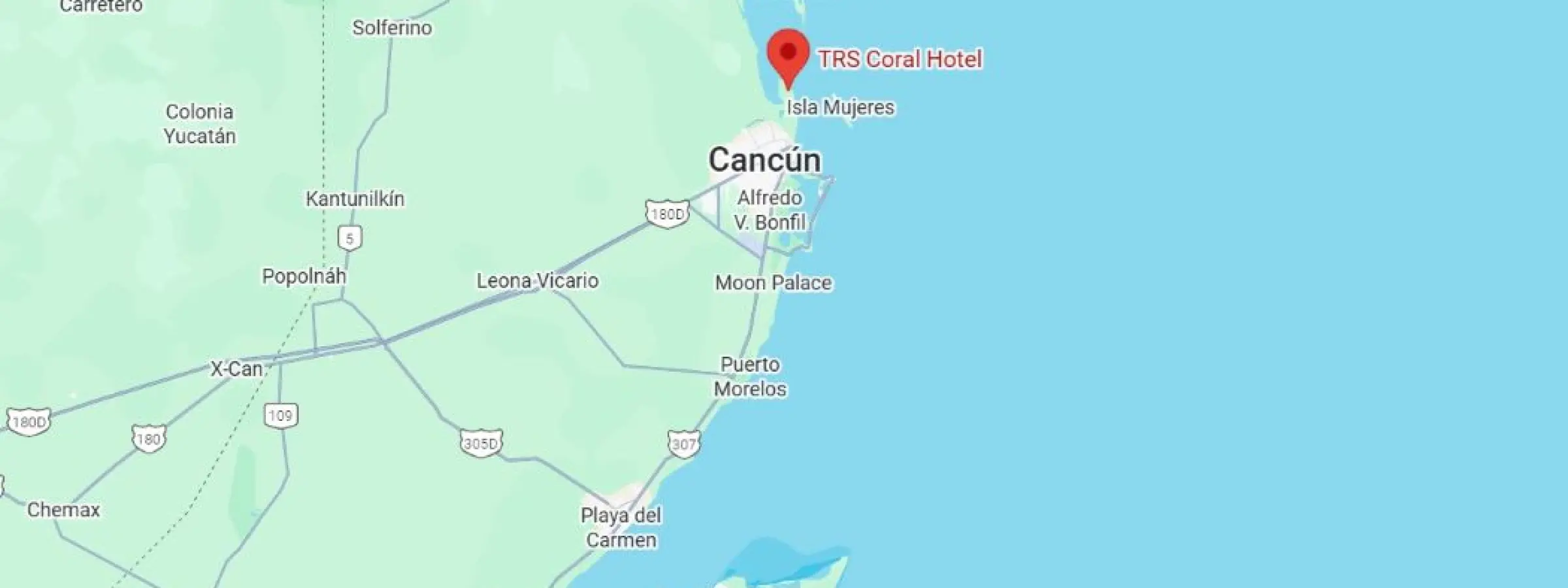 map showing location of trs coral in mexico