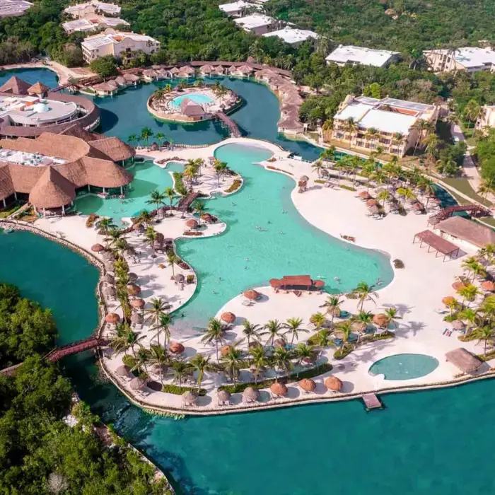 aerial view of grand palladium white sand