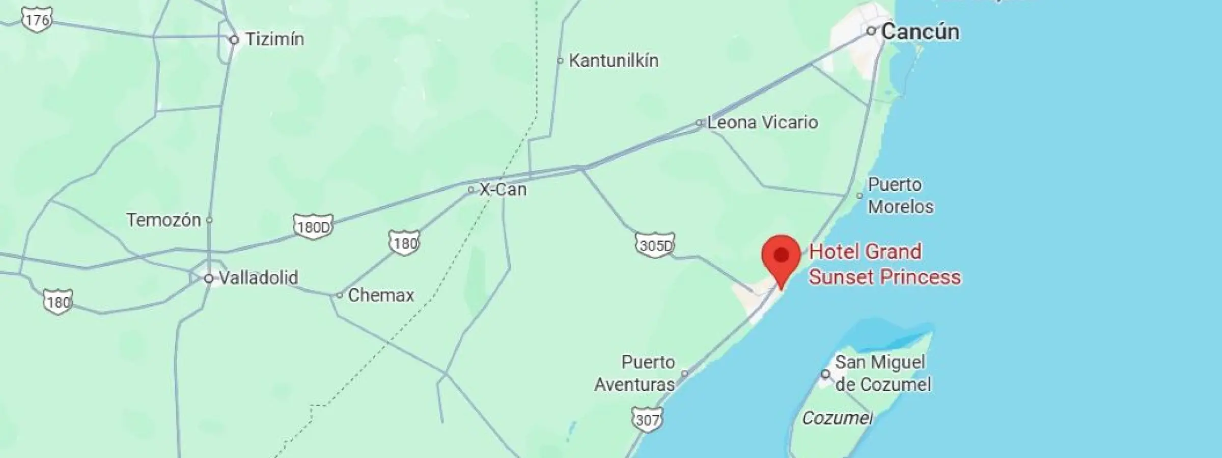 map showing location of Grand Sunset Princess in Mexico