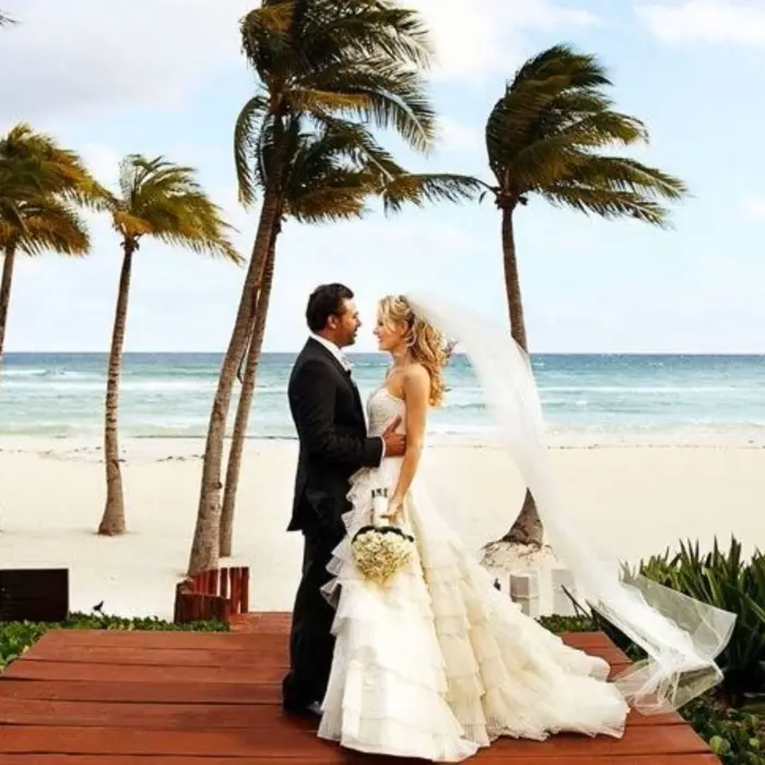 bride and groom at grand velas riviera maya resort