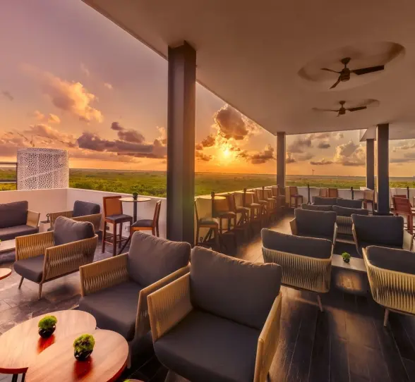 limes bar during a beautiful sunset at Haven Riviera Cancun
