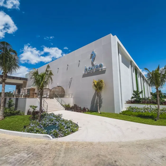 exteriors of Haven Riviera Cancun with its branding