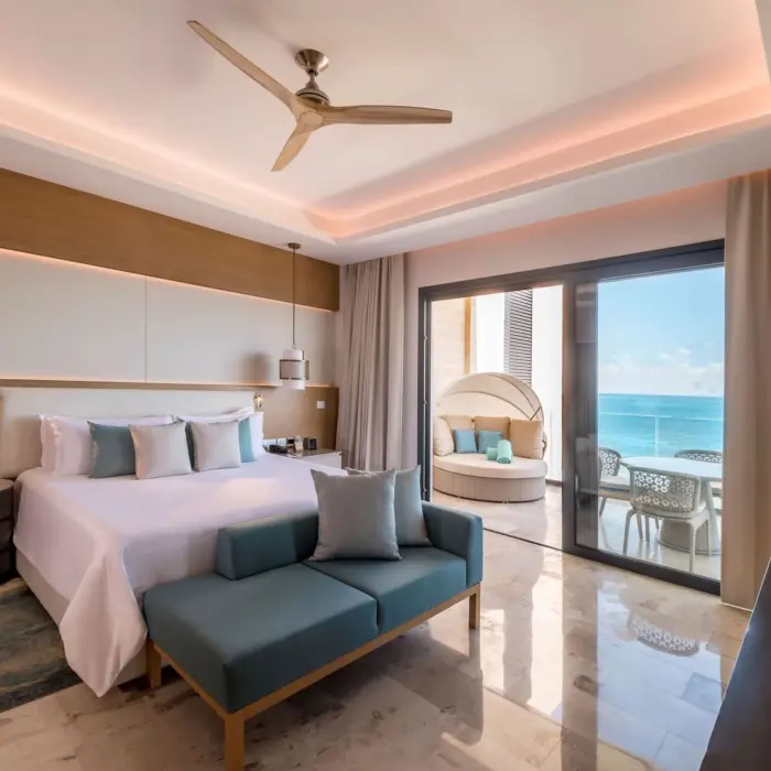 bedroom of suite at Haven Riviera Cancun
