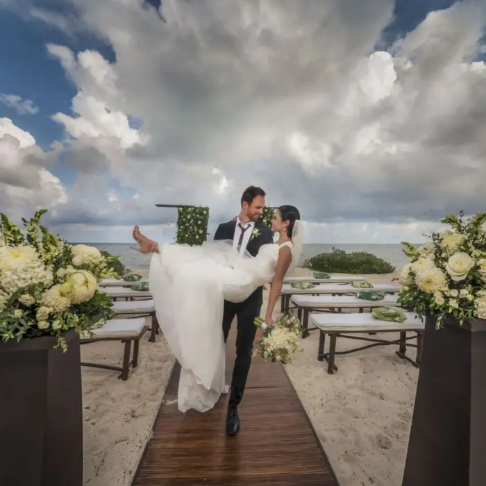bride and groom at Haven Riviera Cancun