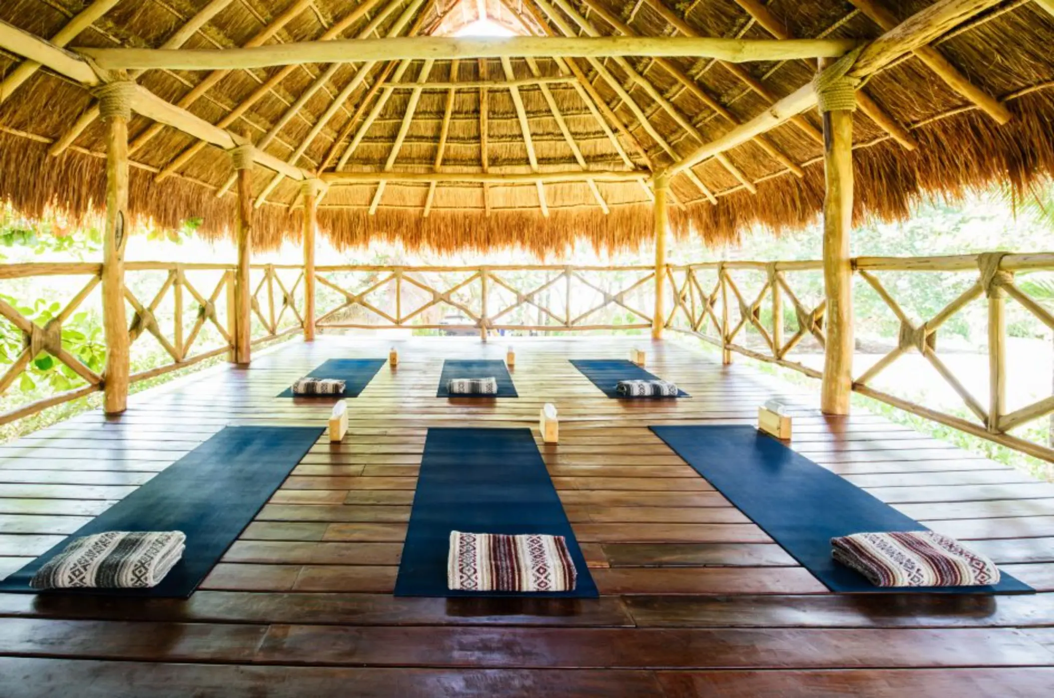 health club with yoga class setup at Hotel Esencia