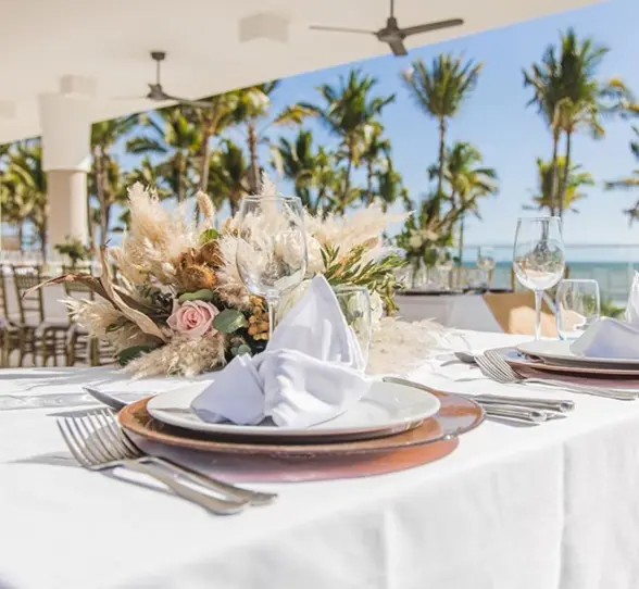 reception setup at Hotel Riu Lupita