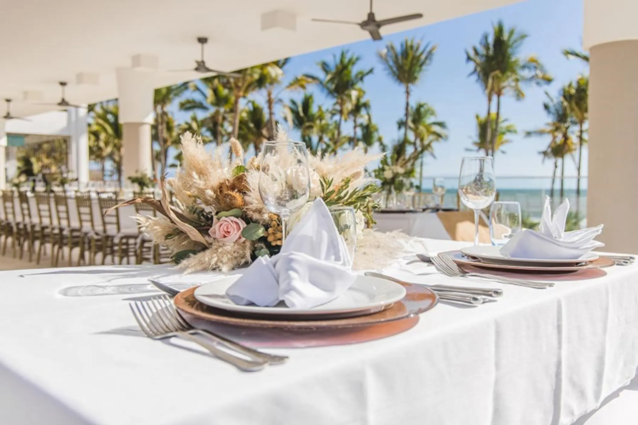 reception setup at Hotel Riu Lupita
