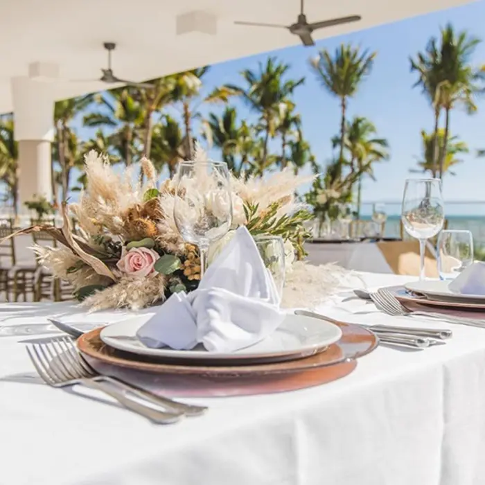 reception setup at Hotel Riu Lupita