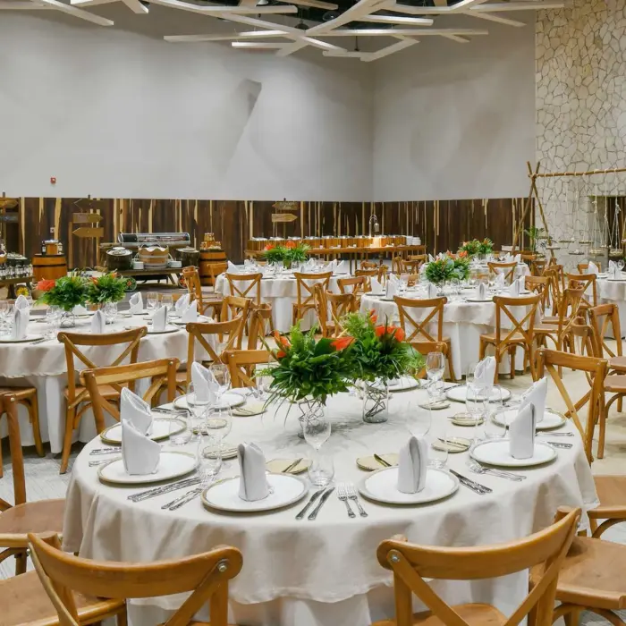 ballroom venue with reception setup at Hotel Xcaret Mexico