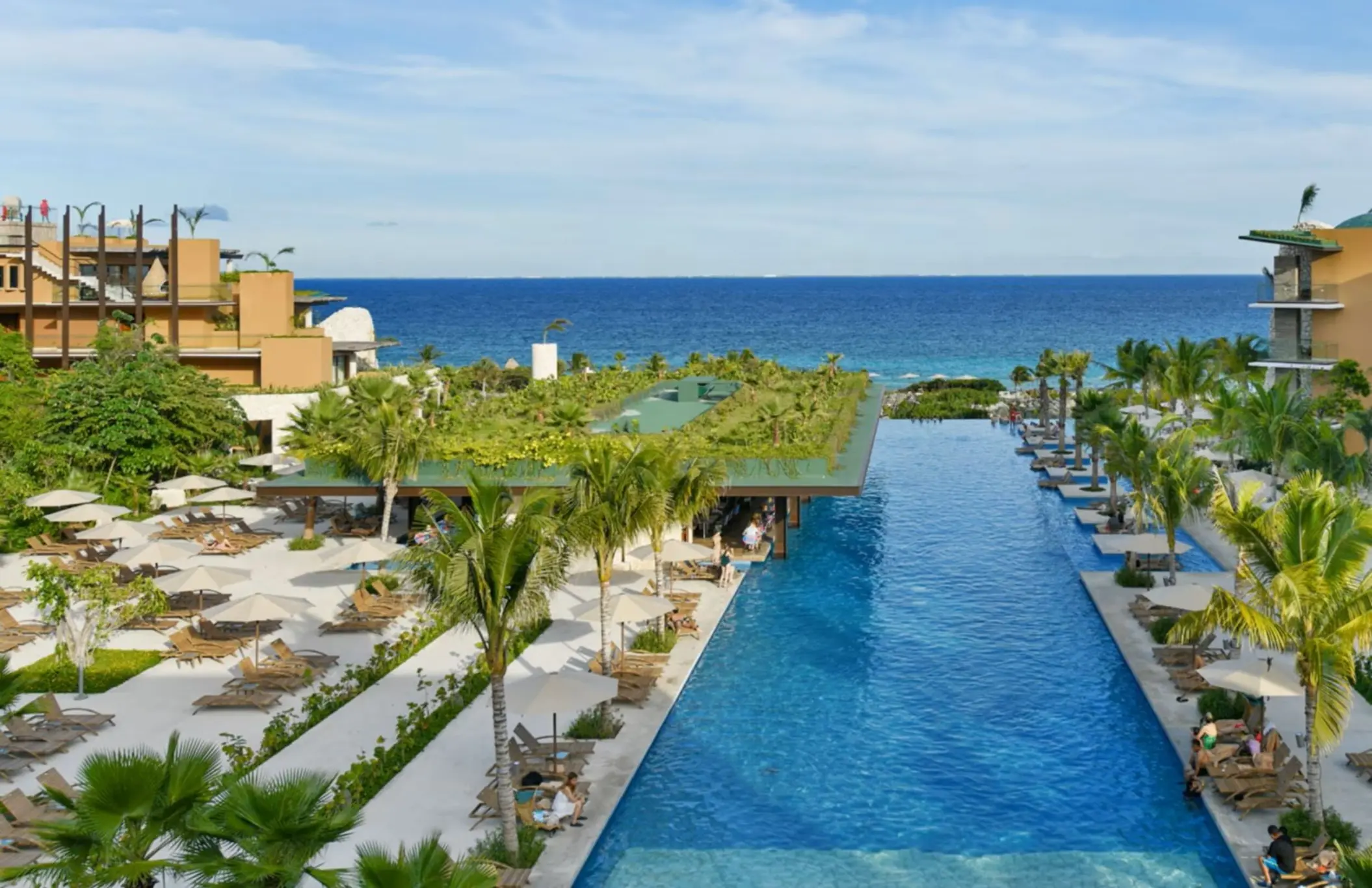 oceanfront pool at Hotel Xcaret Mexico